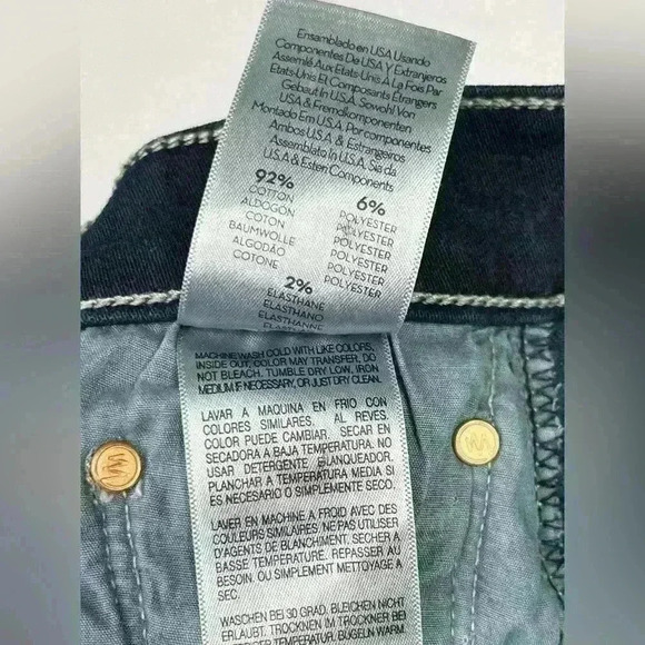 Mother Denim Insider Crop Step Fray Dark Straight Leg in Night Tripper Size 25 - Picture 9 of 14